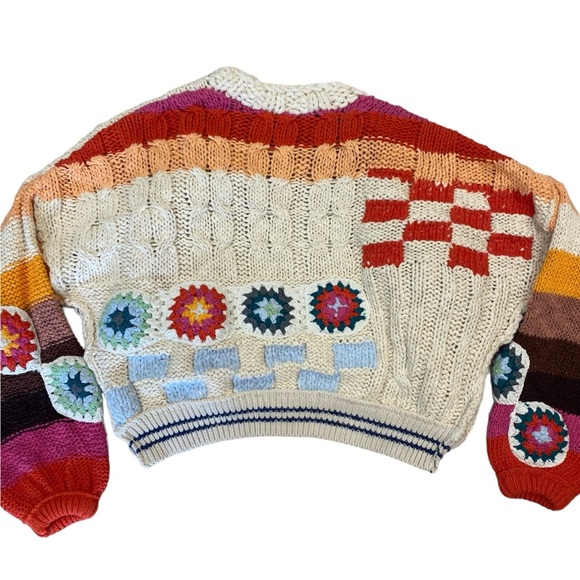 NWT Free People Clear Skies Cardigan in Cream Combo Size XS and M - Picture 13 of 15